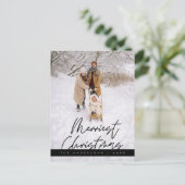 Merriest Christmas Family Foto, Gezellige Groet Briefkaart (Staand voorkant)