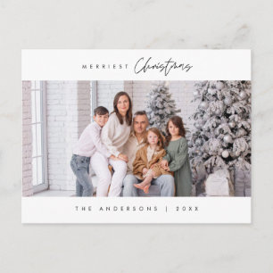 Merriest Christmas Family Foto, Modern Gezellig Sc Briefkaart
