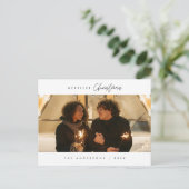 Merriest Christmas Family Foto, Moderne Romance Briefkaart (Staand voorkant)