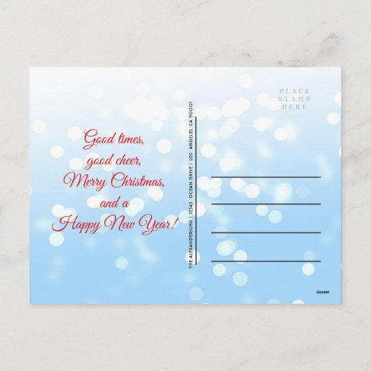 Merriest Christmas Family Foto Sneeuwvlokken Sterr Feestdagenkaart (Achterkant)