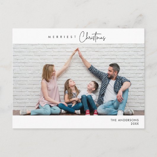 Merriest Christmas Family Foto, Winter Happiness Briefkaart (Voorkant)