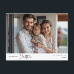 Merriest Christmas Family Foto, Winter Happiness Briefkaart<br><div class="desc">Vrolijkste kerst. Vier het seizoen met deze familie, ouders, kinder foto gezellige leuke vrolijke briefkaart winter en nieuwjaar Het is volledig aanpasbaar en gepersonaliseerd met uw eigen groet berichten. Voeg uw retouradres toe voor eenvoudige verzending. Het is eenvoudig, gemakkelijk, maar modern gezellig en feestelijk. Dit is het ideale briefkaart om...</div>
