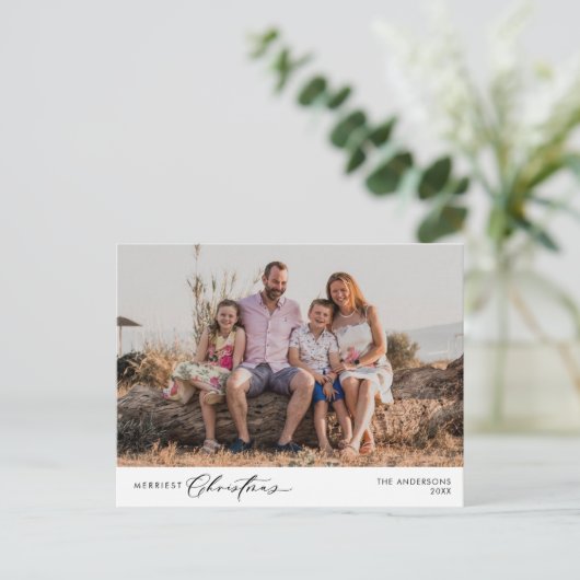 Merriest Christmas Family Foto, Winter Happiness Briefkaart (Staand voorkant)