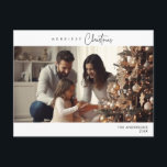 Merriest Christmas Family Foto, Winter Happiness Briefkaart<br><div class="desc">Vrolijkste kerst. Vier het seizoen met deze familiefoto gezellig vrolijk briefkaart winter en nieuwjaar Het is volledig aanpasbaar en gepersonaliseerd met uw eigen begroetingsberichten. Voeg uw retouradres toe voor eenvoudige verzending. Het is eenvoudig, gemakkelijk, maar modern gezellig en feestelijk. Dit is het ideale briefkaart om uw vakantiewensen door te geven....</div>