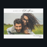 Merriest Christmas Family Foto, Winter Happiness Briefkaart<br><div class="desc">Vrolijkste kerst. Vier het seizoen met deze familiefoto gezellig vrolijk briefkaart winter en nieuwjaar Het is volledig aanpasbaar en gepersonaliseerd met uw eigen begroetingsberichten. Voeg uw retouradres toe voor eenvoudige verzending. Het is eenvoudig, gemakkelijk, maar modern gezellig en feestelijk. Dit is het ideale briefkaart om uw vakantiewensen door te geven....</div>