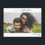 Merriest Christmas Family Foto, Winter Happiness Briefkaart<br><div class="desc">Vrolijkste kerst. Vier het seizoen met deze familiefoto gezellig vrolijk briefkaart winter en nieuwjaar Het is volledig aanpasbaar en gepersonaliseerd met uw eigen begroetingsberichten. Voeg uw retouradres toe voor eenvoudige verzending. Het is eenvoudig, gemakkelijk, maar modern gezellig en feestelijk. Dit is het ideale briefkaart om uw vakantiewensen door te geven....</div>