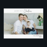 Merriest Christmas Family Foto, Winter Happiness Briefkaart<br><div class="desc">Vrolijkste kerst. Vier het seizoen met deze familiefoto gezellig vrolijk briefkaart winter en nieuwjaar Het is volledig aanpasbaar en gepersonaliseerd met uw eigen begroetingsberichten. Voeg uw retouradres toe voor eenvoudige verzending. Het is eenvoudig, gemakkelijk, maar modern gezellig en feestelijk. Dit is het ideale briefkaart om uw vakantiewensen door te geven....</div>