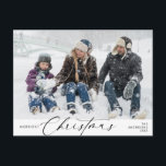 Merriest Christmas Family Foto, Winter Happiness Briefkaart<br><div class="desc">Vrolijkste kerst. Vier het seizoen met deze familiefoto gezellig vrolijk briefkaart winter en nieuwjaar Het is volledig aanpasbaar en gepersonaliseerd met uw eigen begroetingsberichten. Voeg uw retouradres toe voor eenvoudige verzending. Het is eenvoudig, gemakkelijk, maar modern gezellig en feestelijk. Dit is het ideale briefkaart om uw vakantiewensen door te geven....</div>
