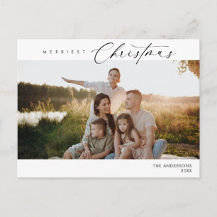 Merriest Christmas Family Foto, Winter Romance Briefkaart