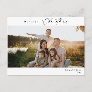 Merriest Christmas Family Foto, Winter Romance Briefkaart