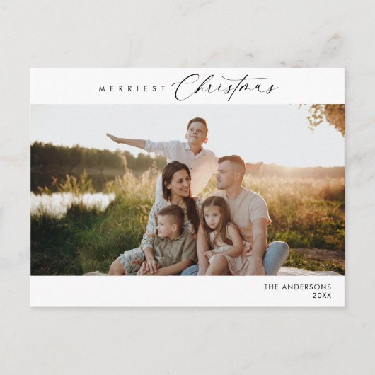 Merriest Christmas Family Foto, Winter Romance Briefkaart (Voorkant)