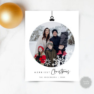 Merriest Christmas Family Foto, Wishes Ball Briefkaart