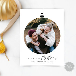 Merriest Christmas Family Foto, Wishes Ball Briefkaart