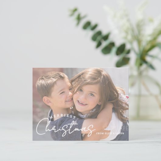 Merriest Christmas Family Joy Christmas Feestdagenkaart (Staand voorkant)