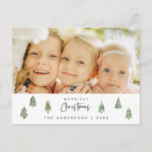 Merriest Christmas Family Photo, Kerstbomen Briefkaart