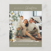 Merriest Christmas Family Photo, moderne eucalyptu Briefkaart (Voorkant)