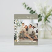 Merriest Christmas Family Photo, moderne eucalyptu Briefkaart (Staand voorkant)