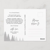 Merriest Christmas Family Photo Outdoor Pine Trees Briefkaart (Achterkant)