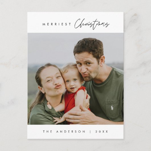 Merriest Christmas Family Photo, Schattige Happine Briefkaart (Voorkant)