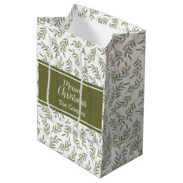 Merriest Christmas Feestelijke Cypress Patroon Vak Medium Cadeauzakje