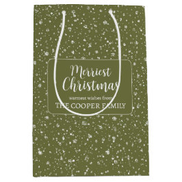 Merriest Christmas Feestelijke Krans Vakantie Gift Medium Cadeauzakje