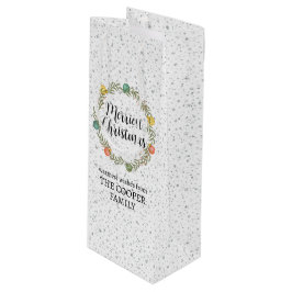 Merriest Christmas Feestelijke Krans Vakantie Gift Wijn Cadeautas