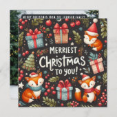 Merriest Christmas Forest fantasy Vakantie Kaart (Voorkant / Achterkant)