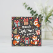 Merriest Christmas Forest fantasy Vakantie Kaart (Staand voorkant)