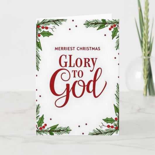 Merriest Christmas Glory To God Card Kaart (Voorkant)