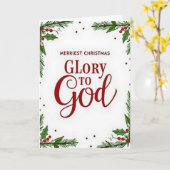 Merriest Christmas Glory To God Card Kaart (Gele Bloem)