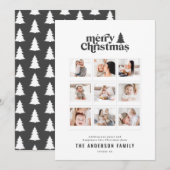 Merriest Christmas grafische typografie multi foto Feestdagenkaart (Voorkant / Achterkant)