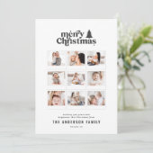 Merriest Christmas grafische typografie multi foto Feestdagenkaart (Staand voorkant)