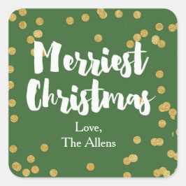 Merriest Christmas - Groen Goud Sticker of Zegel