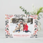 MERRIEST CHRISTMAS | lieftallig bladeren Feestdagenkaart (Staand voorkant)