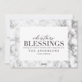 Merriest Christmas Marble foto Feestdagenkaart (Achterkant)