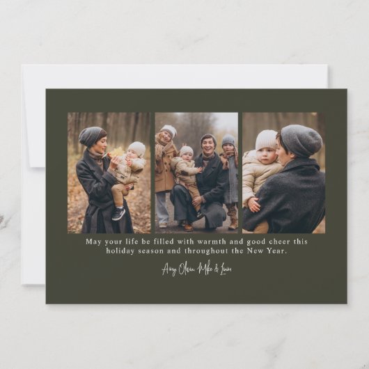 Merriest Christmas - Minimalistische moderne famil Feestdagenkaart (Achterkant)