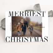 Merriest Christmas - Minimalistische moderne famil Feestdagenkaart