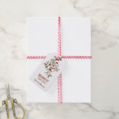 Merriest Christmas + Mistletoe + familienaam Cadeaulabel (Met Touw)