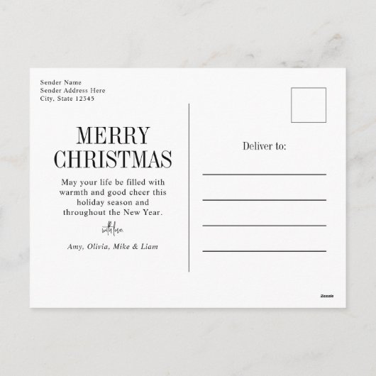 Merriest Christmas Modern Minimalist Feestdagenkaart (Achterkant)