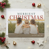 Merriest Christmas Modern Photo Feestdagenkaart