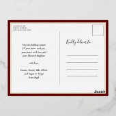 Merriest Christmas Modern Red Gold Script Foto Folie Feestdagen Briefkaart (Achterkant)