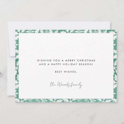 Merriest Christmas Modern Typography Familiefoto Feestdagenkaart (Achterkant)