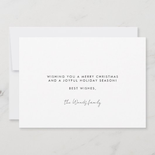 Merriest Christmas Modern Typography Familiefoto Feestdagenkaart (Achterkant)