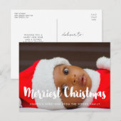 Merriest Christmas Moderne familie foto vakantie Briefkaart (Voorkant / Achterkant)