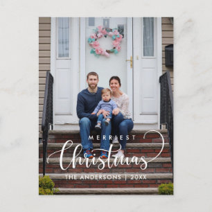 Merriest Christmas Moderne Minimalistische Familie Briefkaart