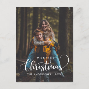 Merriest Christmas Moderne Minimalistische Familie Briefkaart