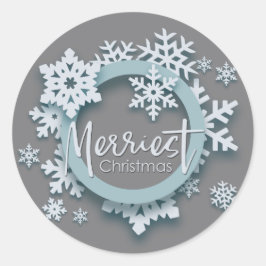 Merriest Christmas Moderne Vakantie Stijl Ronde Sticker