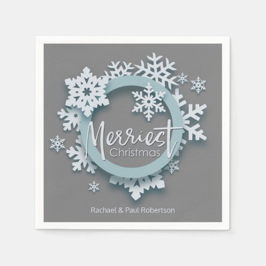 Merriest Christmas Moderne Vakantie Stijl Servetten (Voorkant)