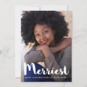 Merriest Christmas Rustic Green Botanical Feestdagenkaart (Voorkant)