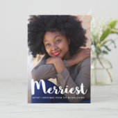 Merriest Christmas Rustic Green Botanical Feestdagenkaart (Staand voorkant)